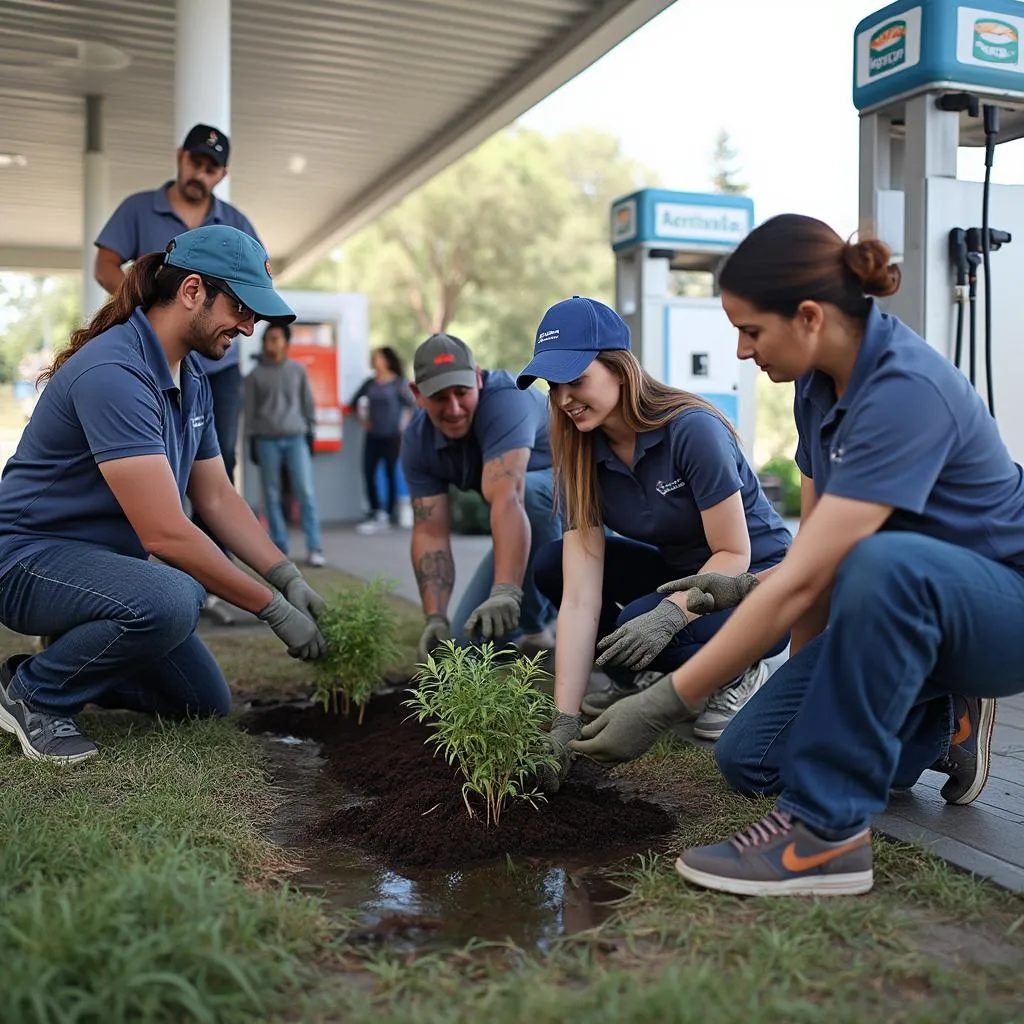 Empleados participando en voluntariado