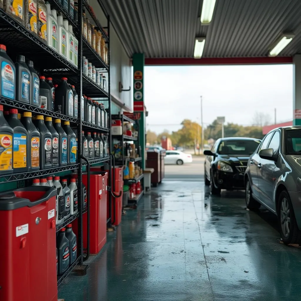 Servicio de cambio de aceite en lubricentro
