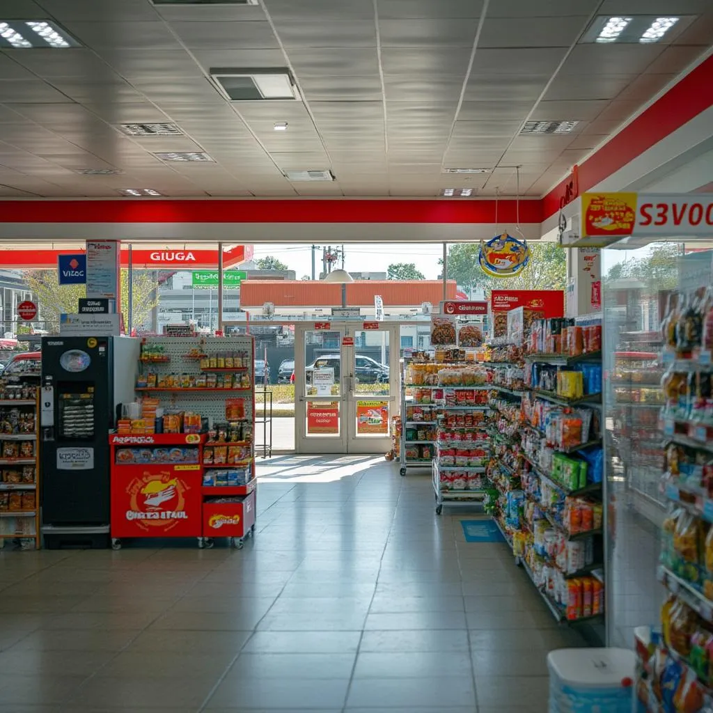 Interior de tienda de conveniencia moderna